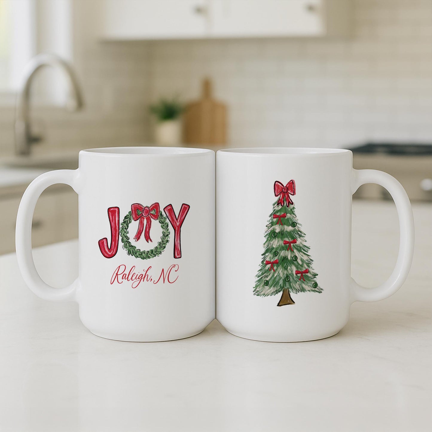15oz Coffee Mug White-Love+Local Make It Merry -3