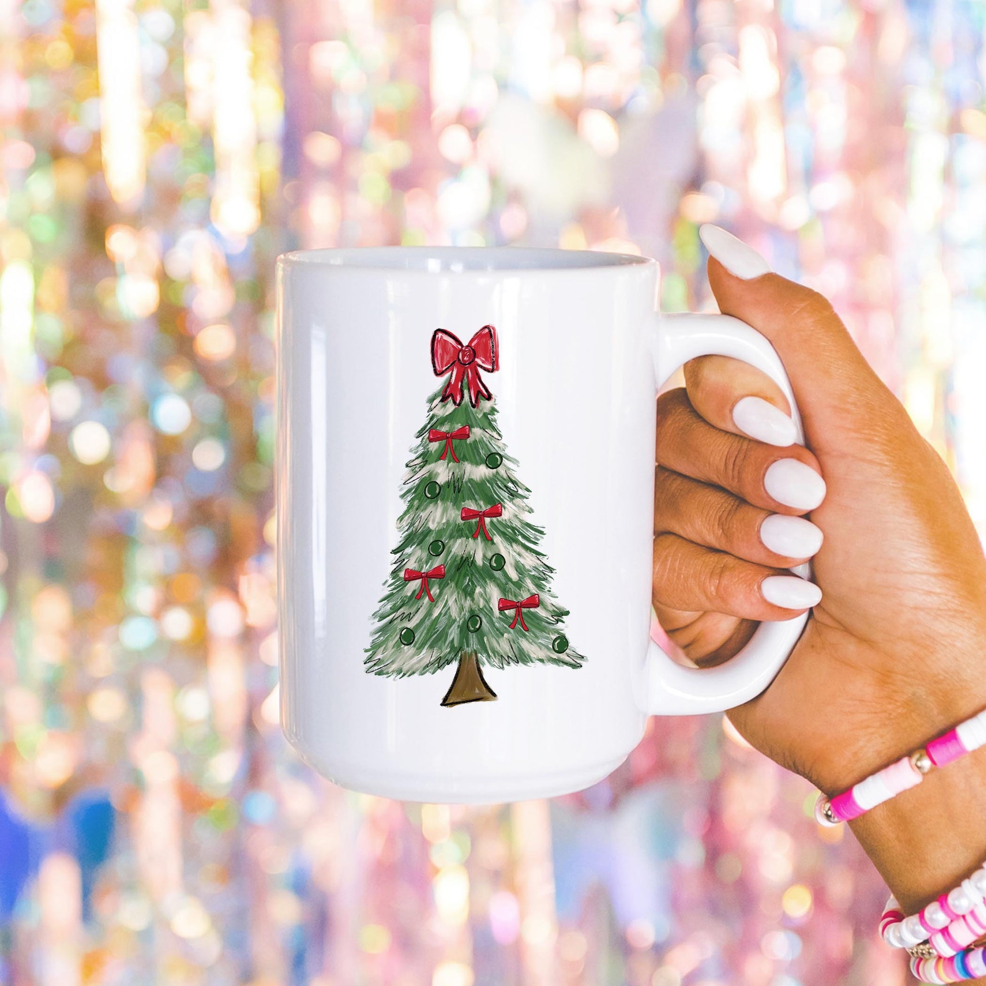 15oz Coffee Mug White-Love+Local Make It Merry -4
