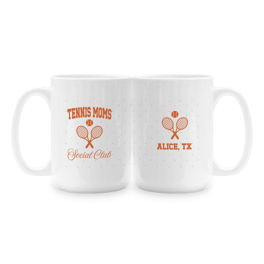 15oz Coffee Mug White-Custom Tennis Mom | Your Team | Personalize -1