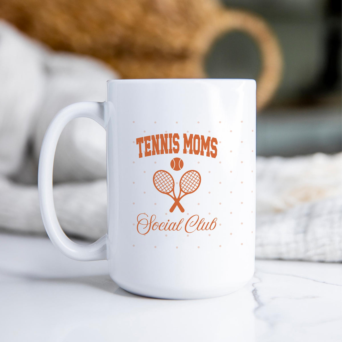 15oz Coffee Mug White-Custom Tennis Mom | Your Team | Personalize -2