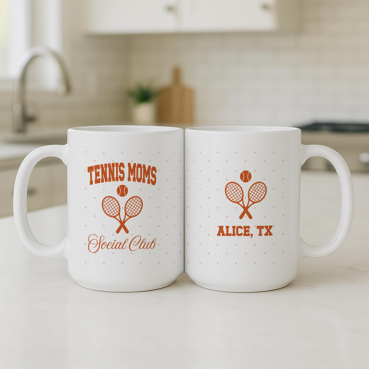 15oz Coffee Mug White-Custom Tennis Mom | Your Team | Personalize -3