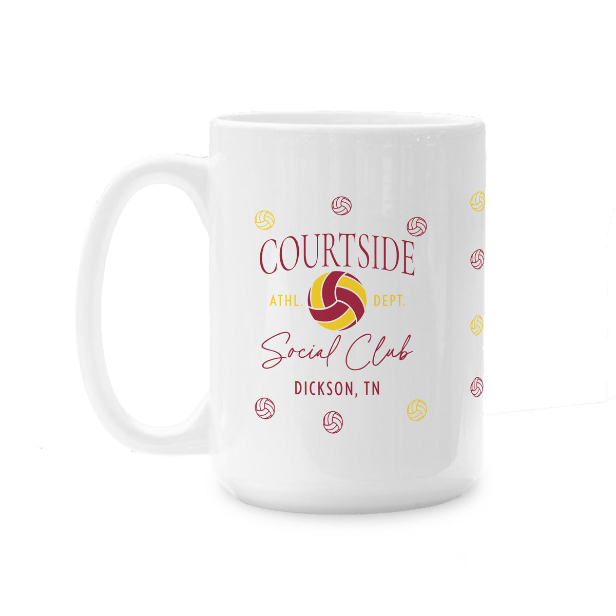 15oz Coffee Mug White-Custom Volleyball Mom | Your Team -0