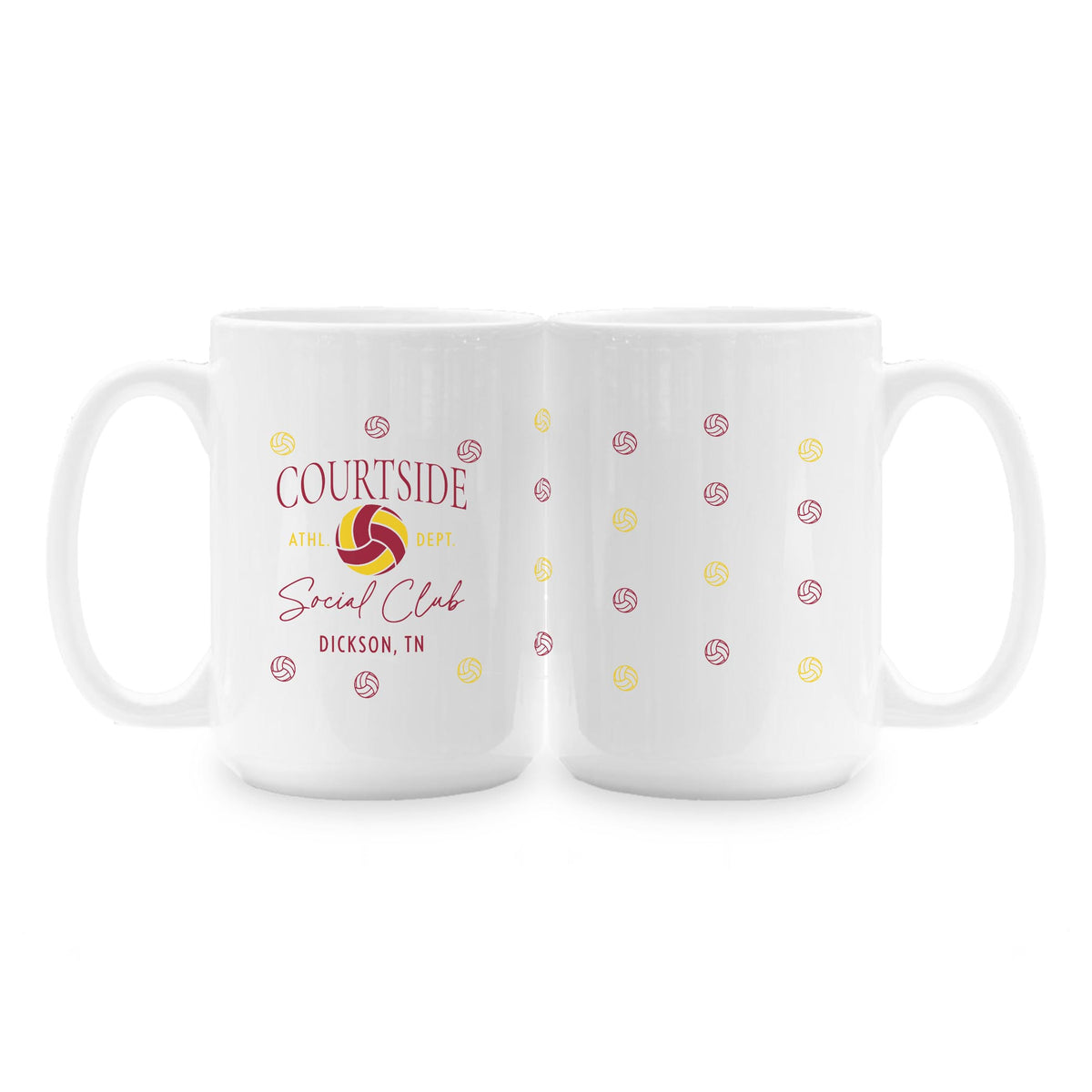 15oz Coffee Mug White-Custom Volleyball Mom | Your Team -1