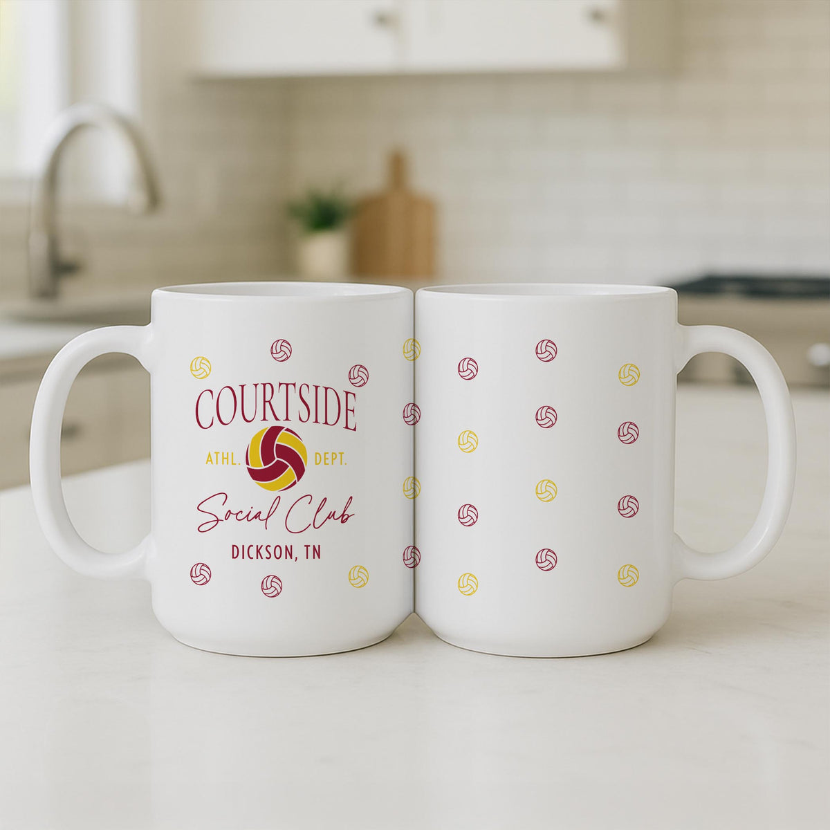 15oz Coffee Mug White-Custom Volleyball Mom | Your Team -3