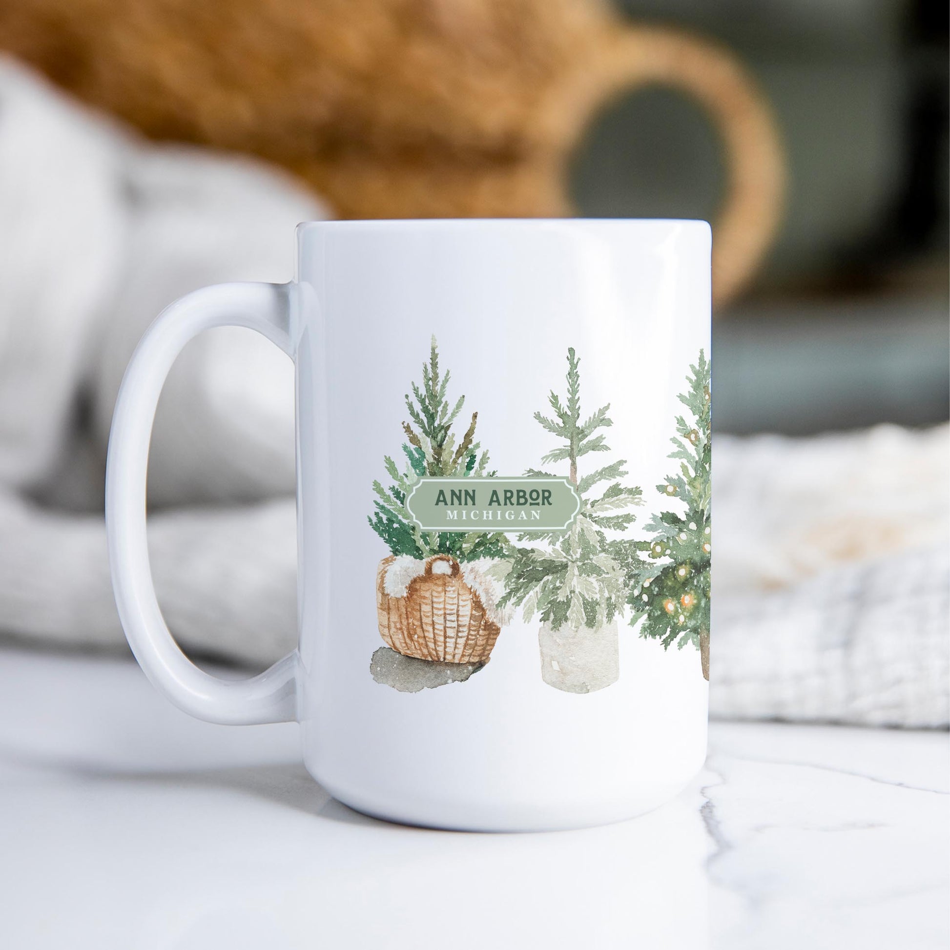 15oz Coffee Mug White-Love+Local Woodland -2