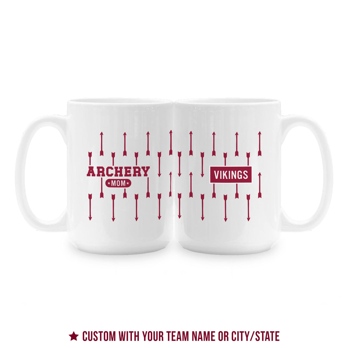 15oz Coffee Mug White-Archery Mom | Hometown | School Team