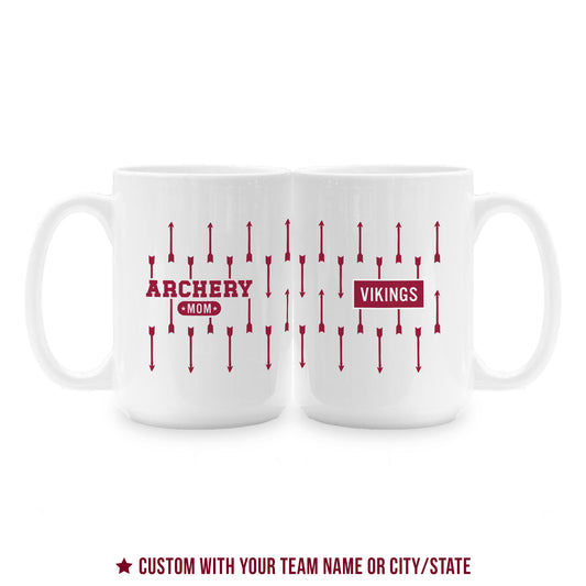 15oz Coffee Mug White-Archery Mom | Hometown | School Team