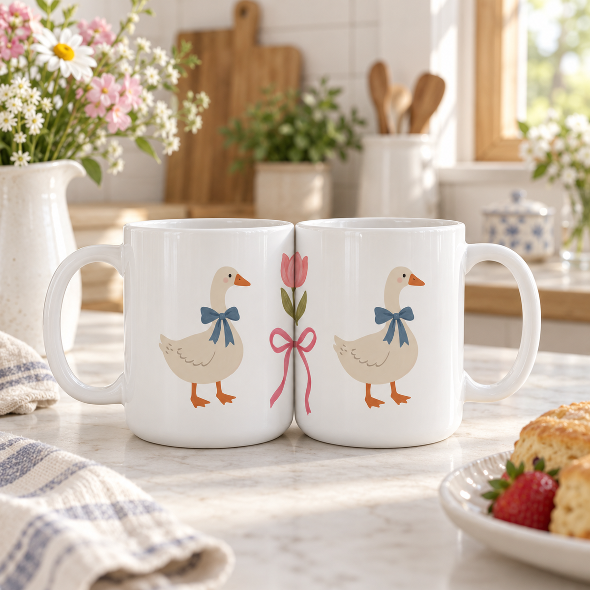 15oz Coffee Mug White-Vintage Goose