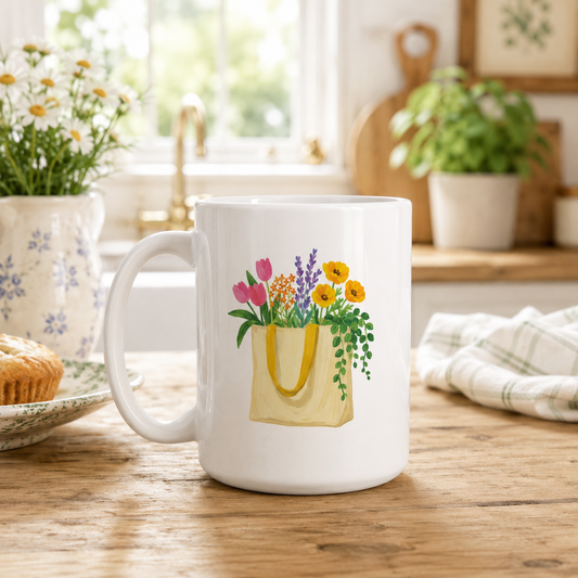 15oz Coffee Mug White-Plant Lady
