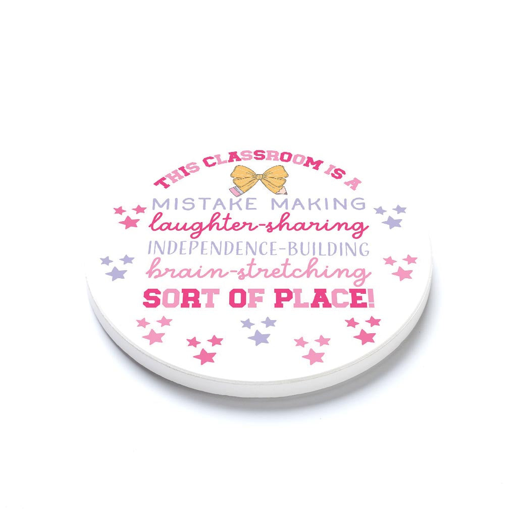 Ceramic Round Coaster-Classroom Coquette This Classroom -1