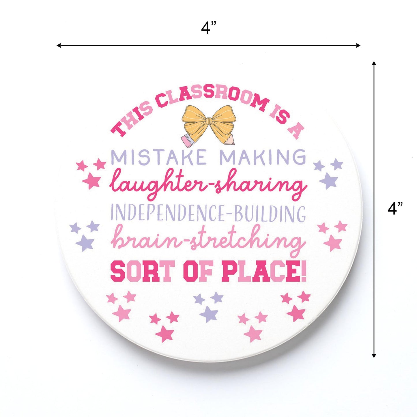 Ceramic Round Coaster-Classroom Coquette This Classroom -3