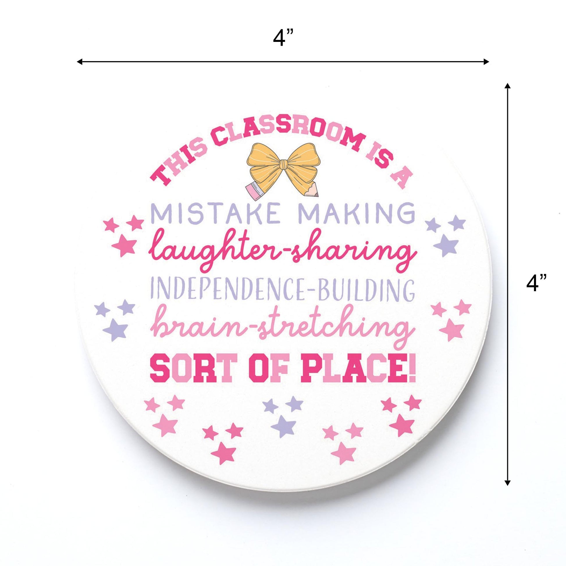 Ceramic Round Coaster-Classroom Coquette This Classroom -3