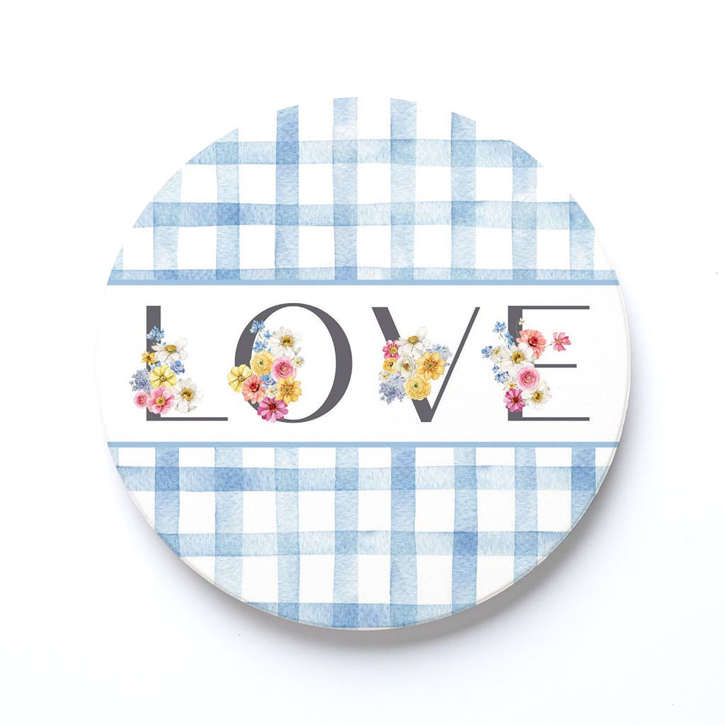 Ceramic Round Coaster-Fantasy Garden Love -0