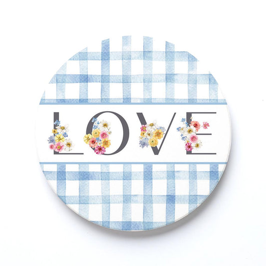 Ceramic Round Coaster-Fantasy Garden Love -0