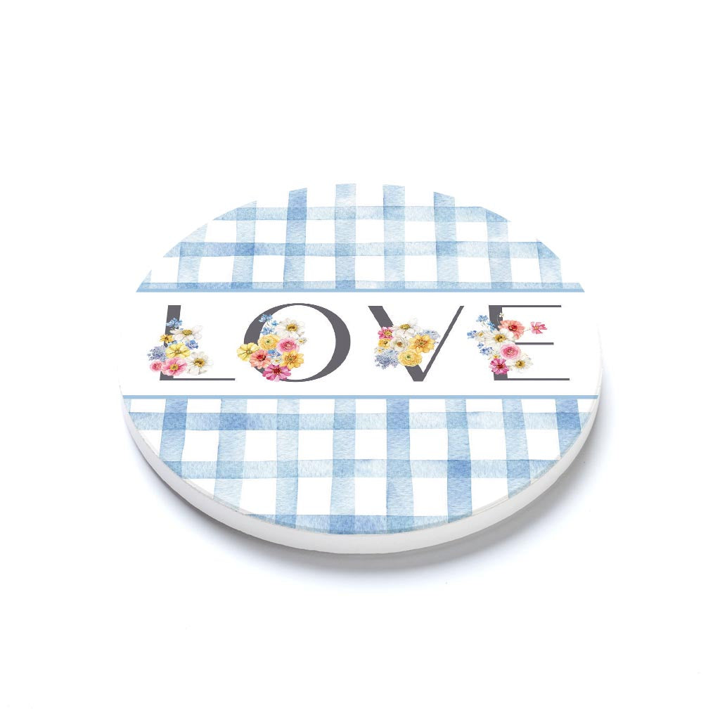 Ceramic Round Coaster-Fantasy Garden Love -1