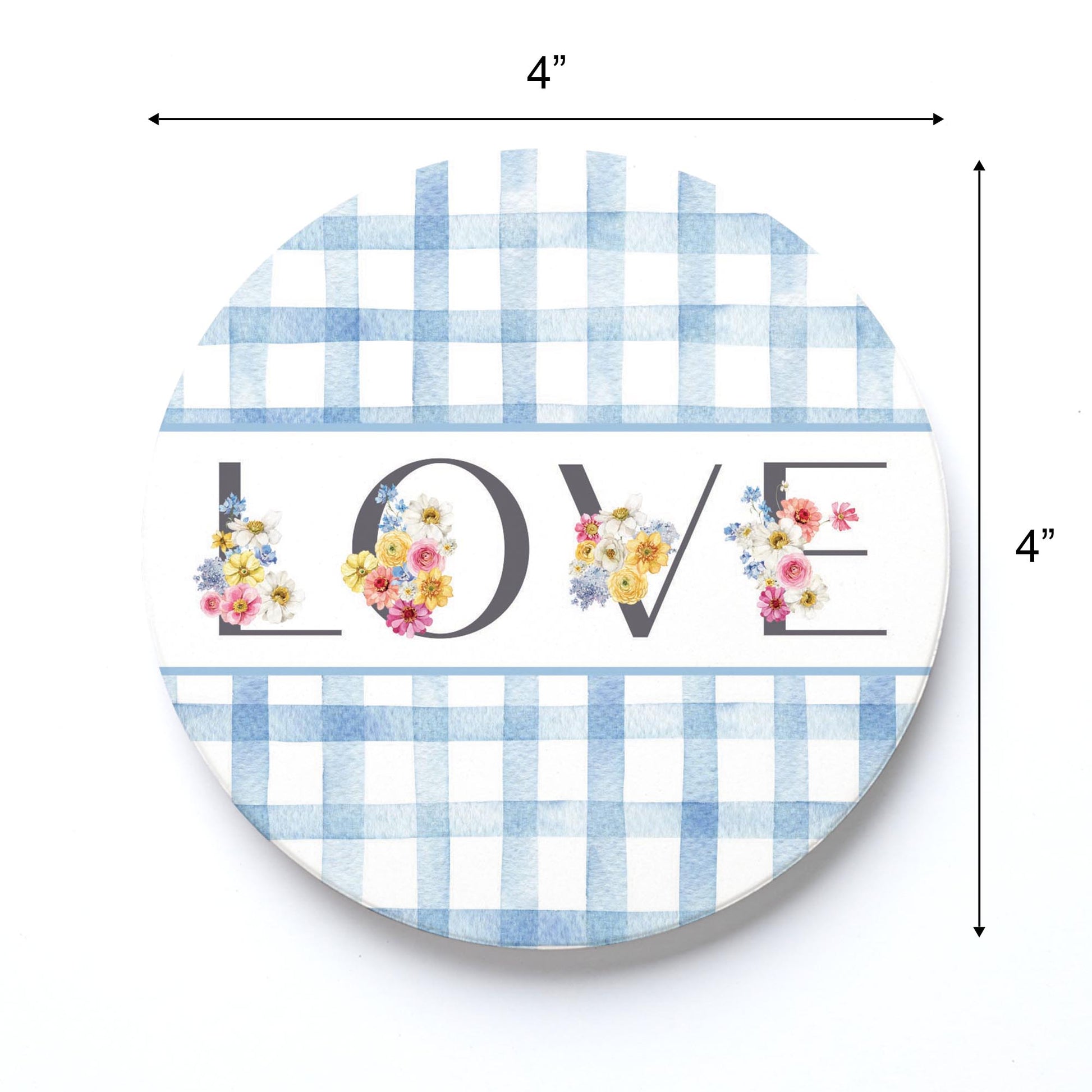 Ceramic Round Coaster-Fantasy Garden Love -3