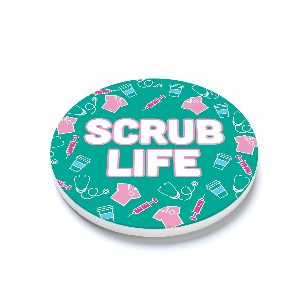 Ceramic Round Coaster-Scrub Life