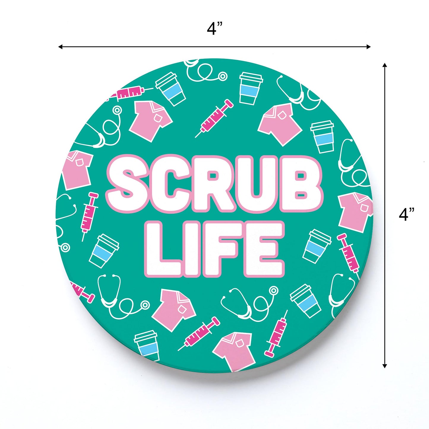 Ceramic Round Coaster-Scrub Life