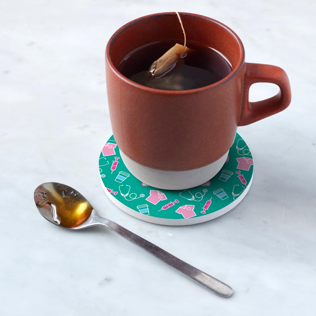 Ceramic Round Coaster-Scrub Life