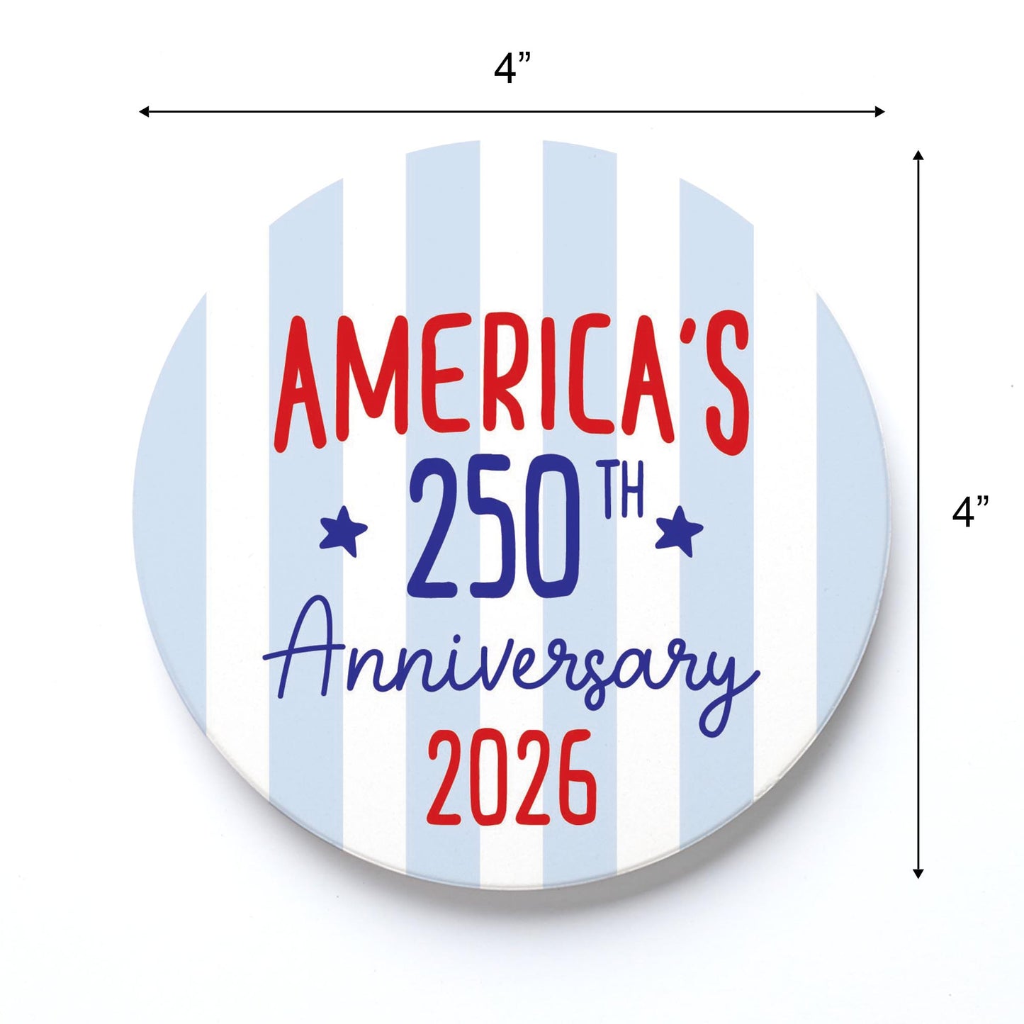 Ceramic Round Coaster-4th of July 250th Anniversary -3