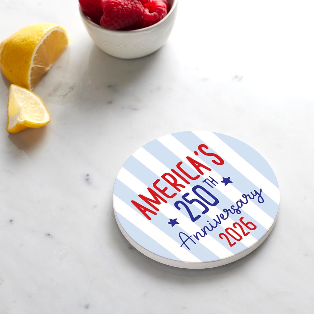 Ceramic Round Coaster-4th of July 250th Anniversary -4