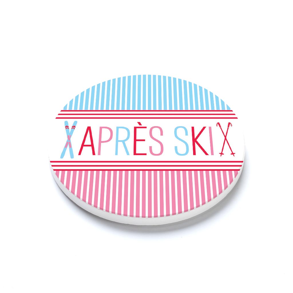 Ceramic Round Coaster-Après Ski -1