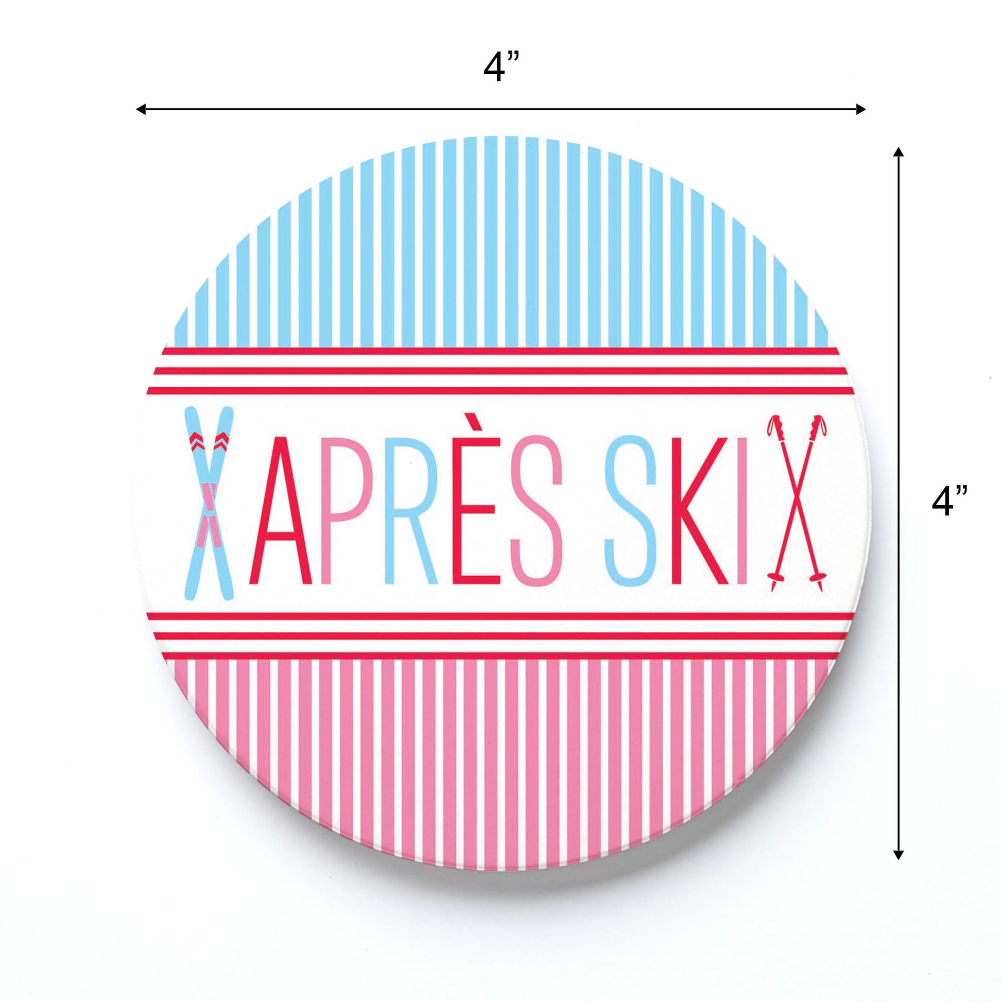 Ceramic Round Coaster-Après Ski -3