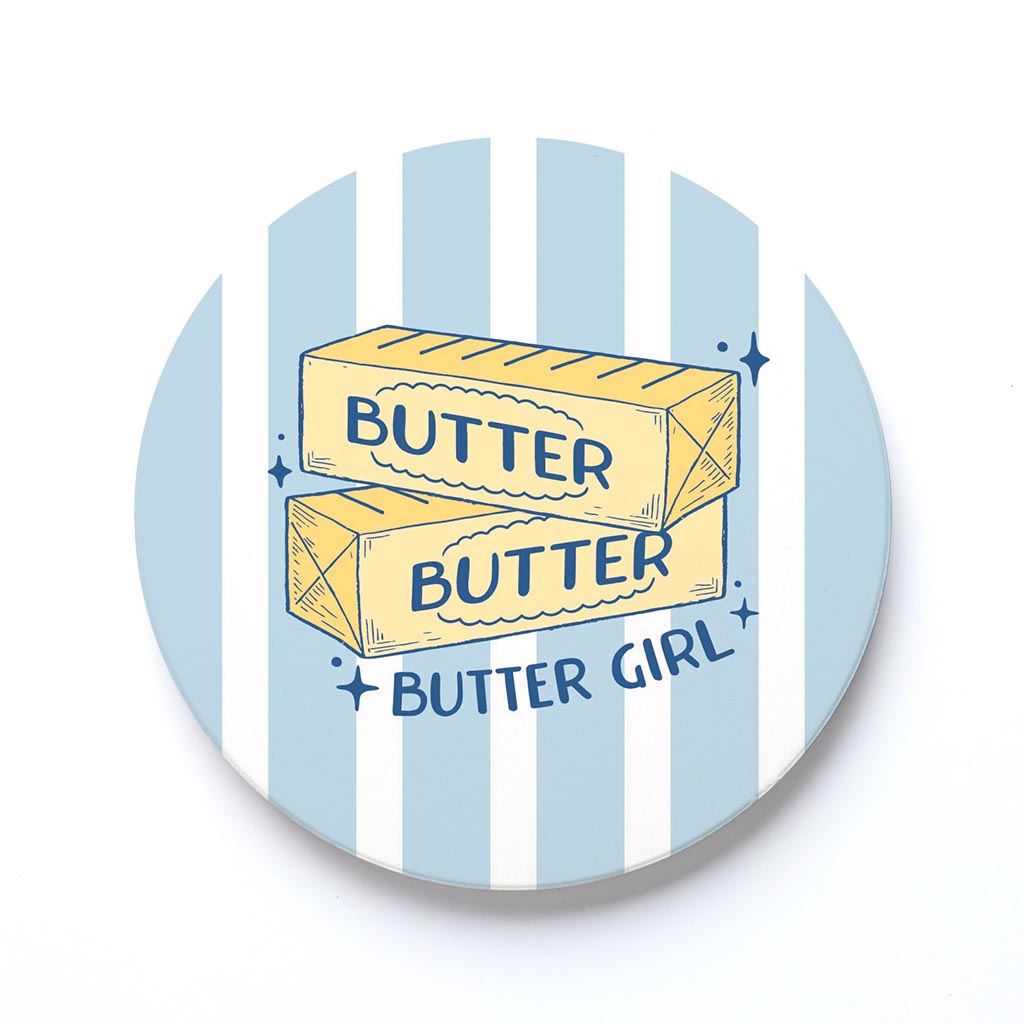 Ceramic Round Coaster-Butter Girl -0