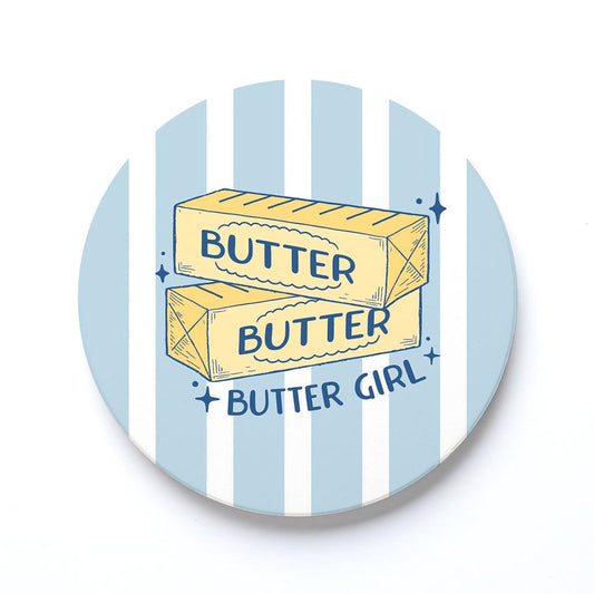 Ceramic Round Coaster-Butter Girl -0