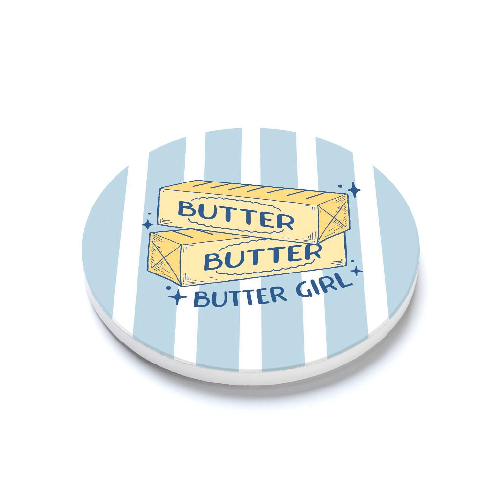 Ceramic Round Coaster-Butter Girl -1
