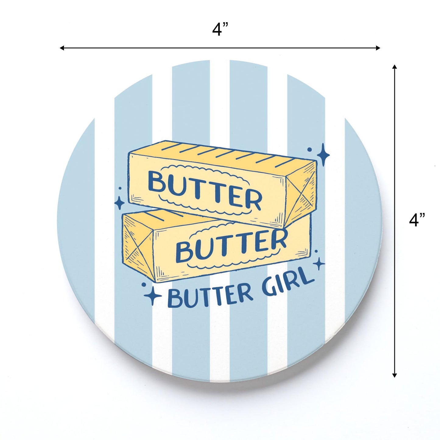 Ceramic Round Coaster-Butter Girl -3