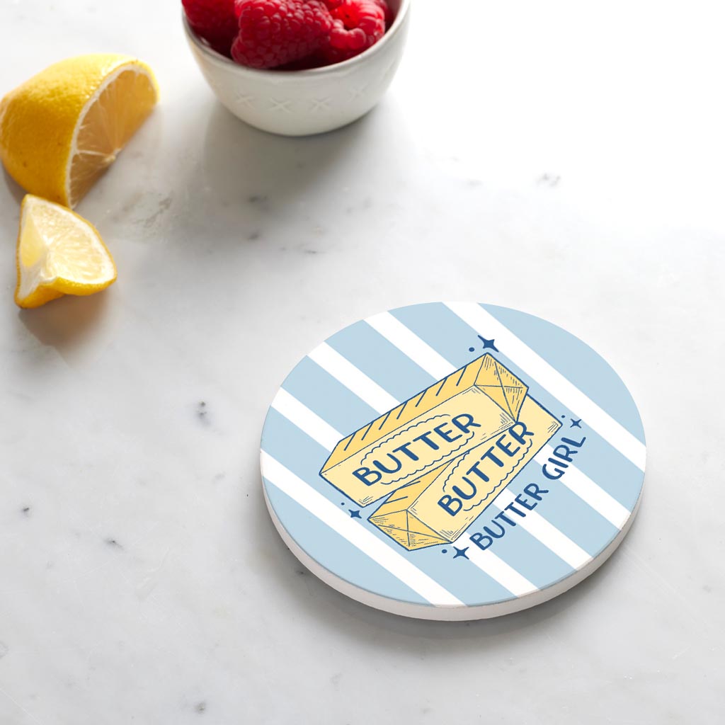 Ceramic Round Coaster-Butter Girl -4