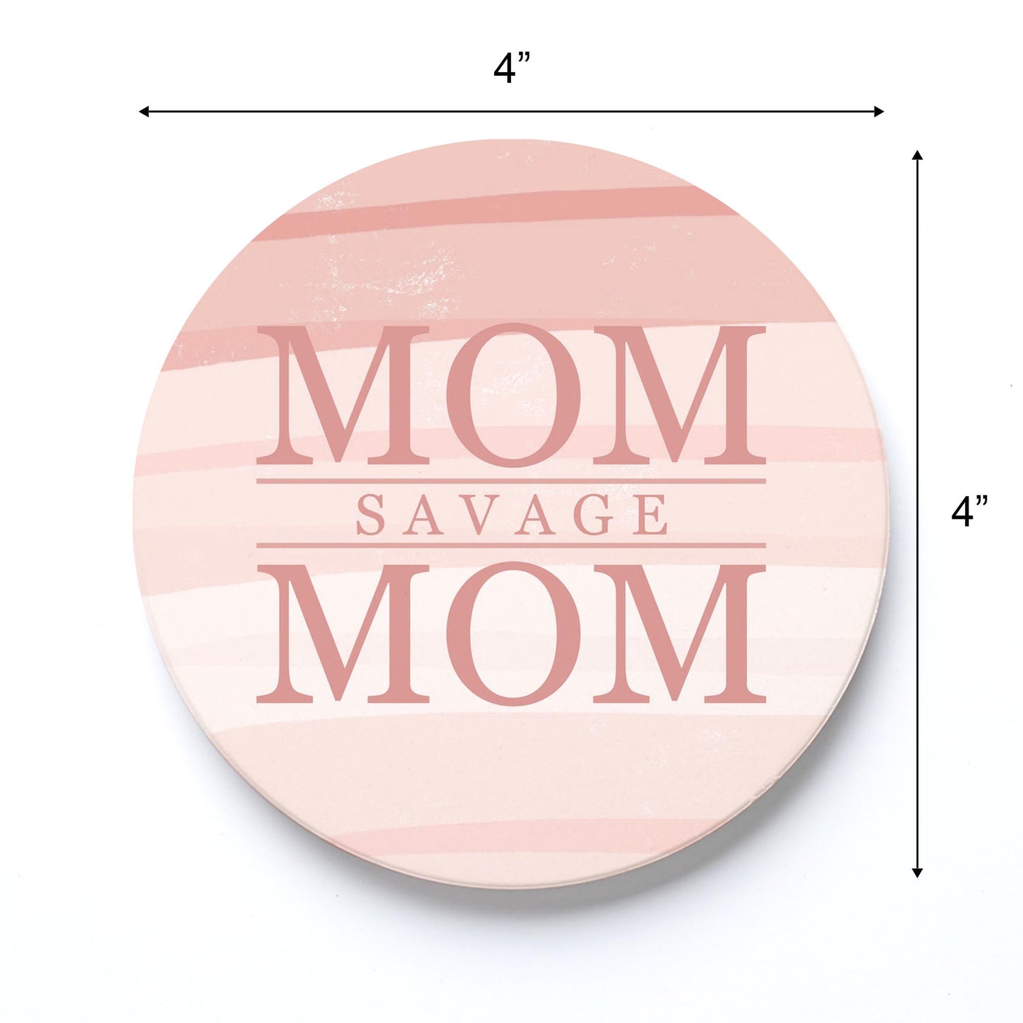 Ceramic Round Coaster-Mom Savage Mom -3