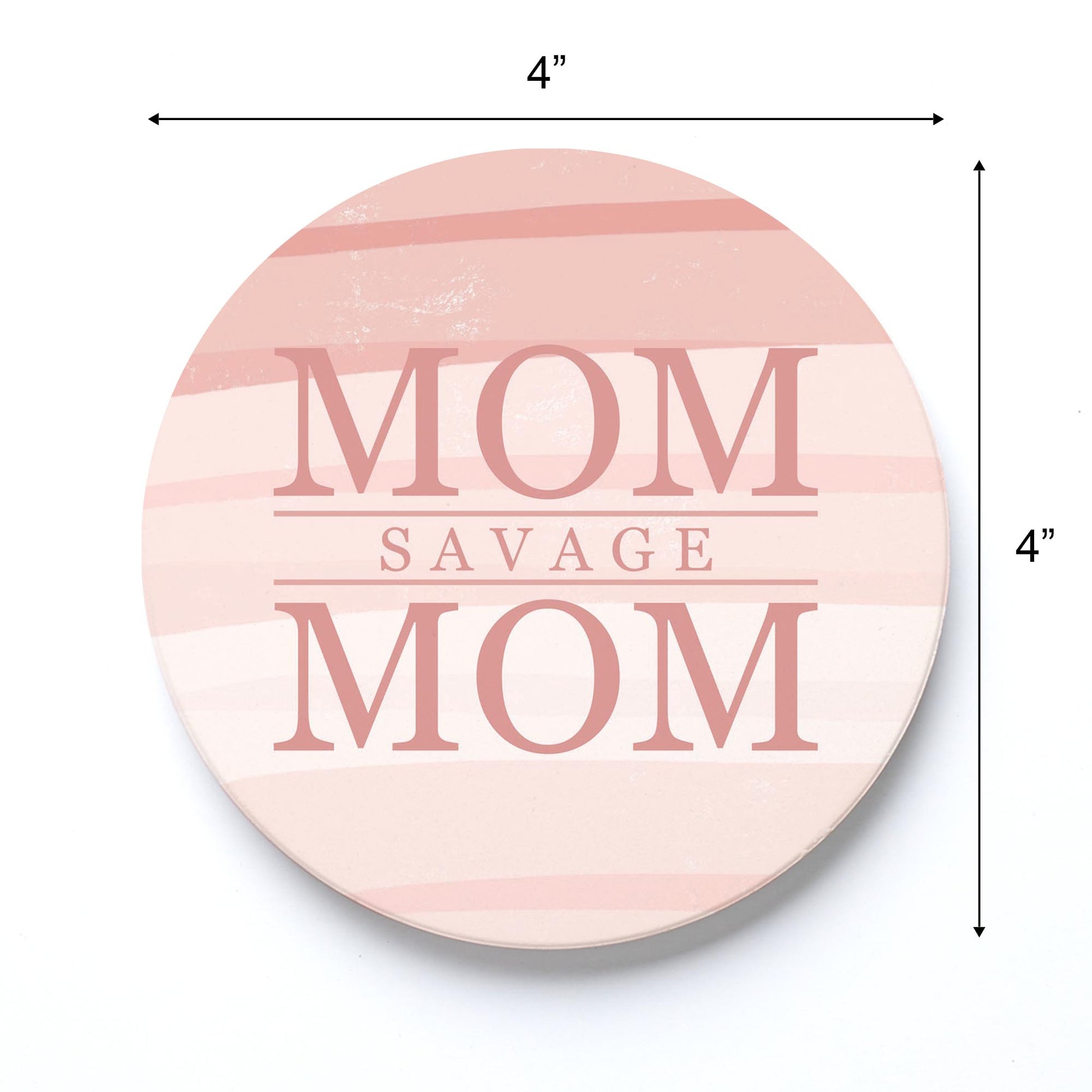 Ceramic Round Coaster-Mom Savage Mom -3