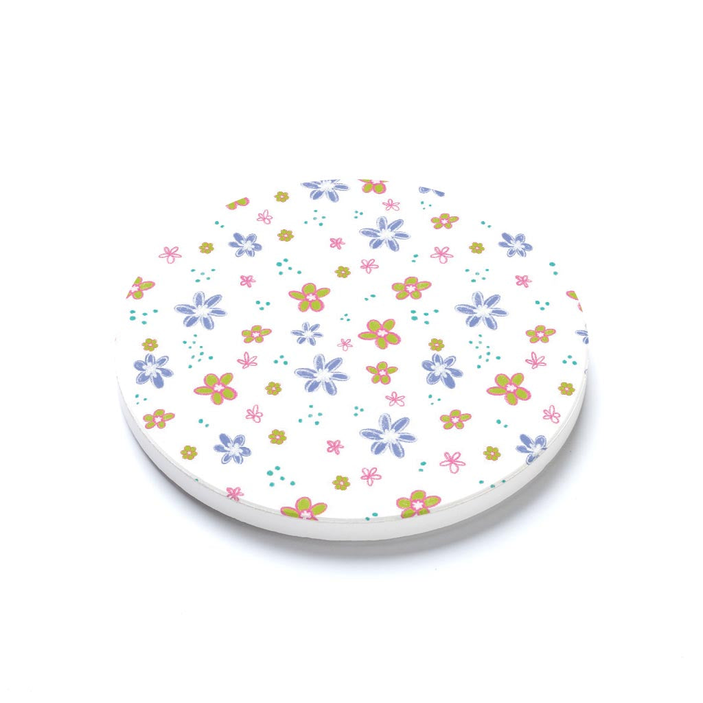 Ceramic Round Coaster-Inspirational Floral Pattern -1