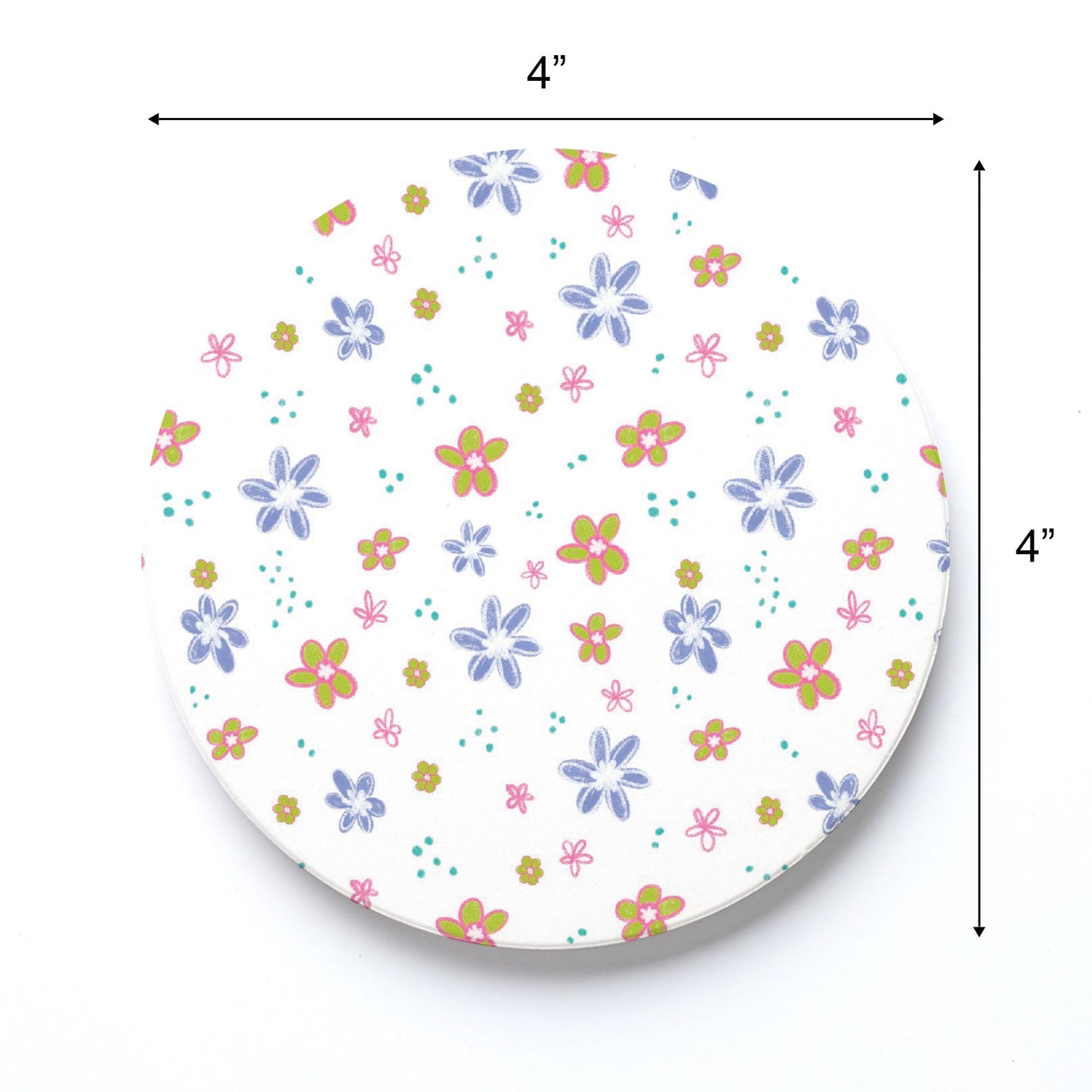 Ceramic Round Coaster-Inspirational Floral Pattern -3