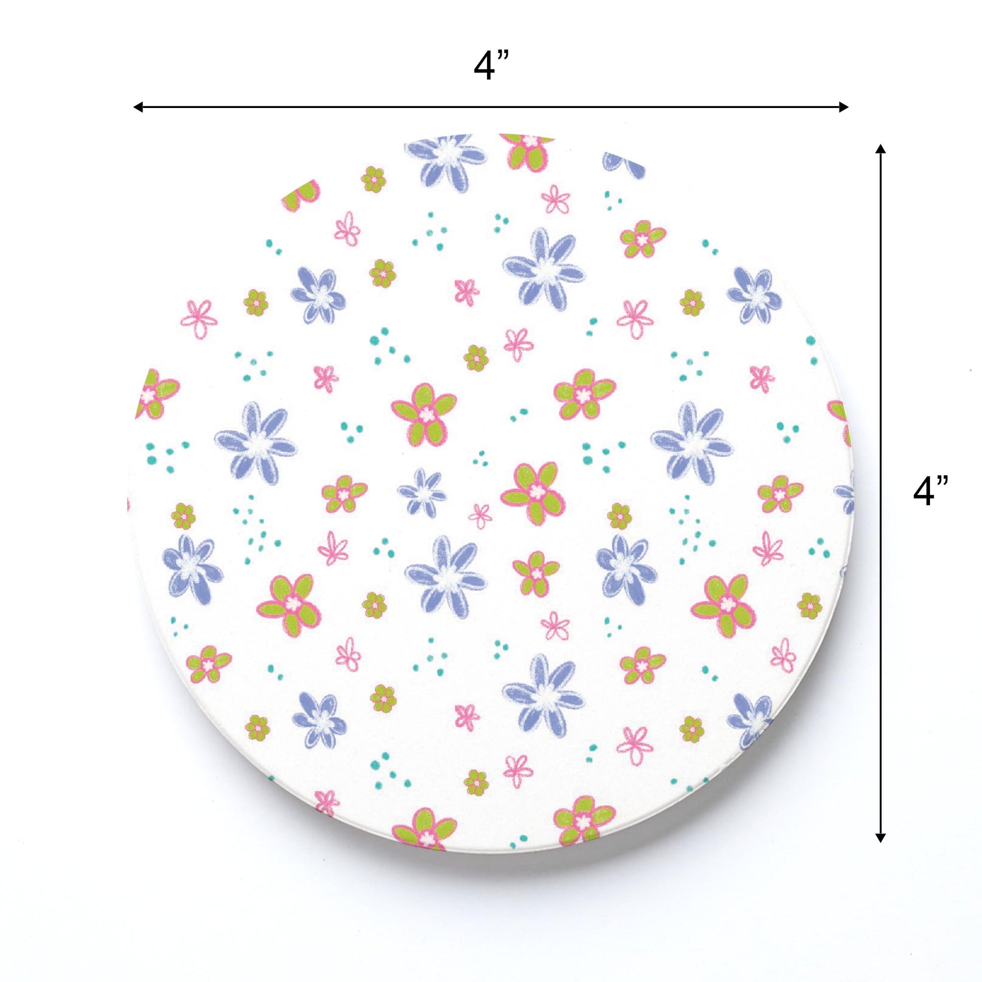 Ceramic Round Coaster-Inspirational Floral Pattern -3