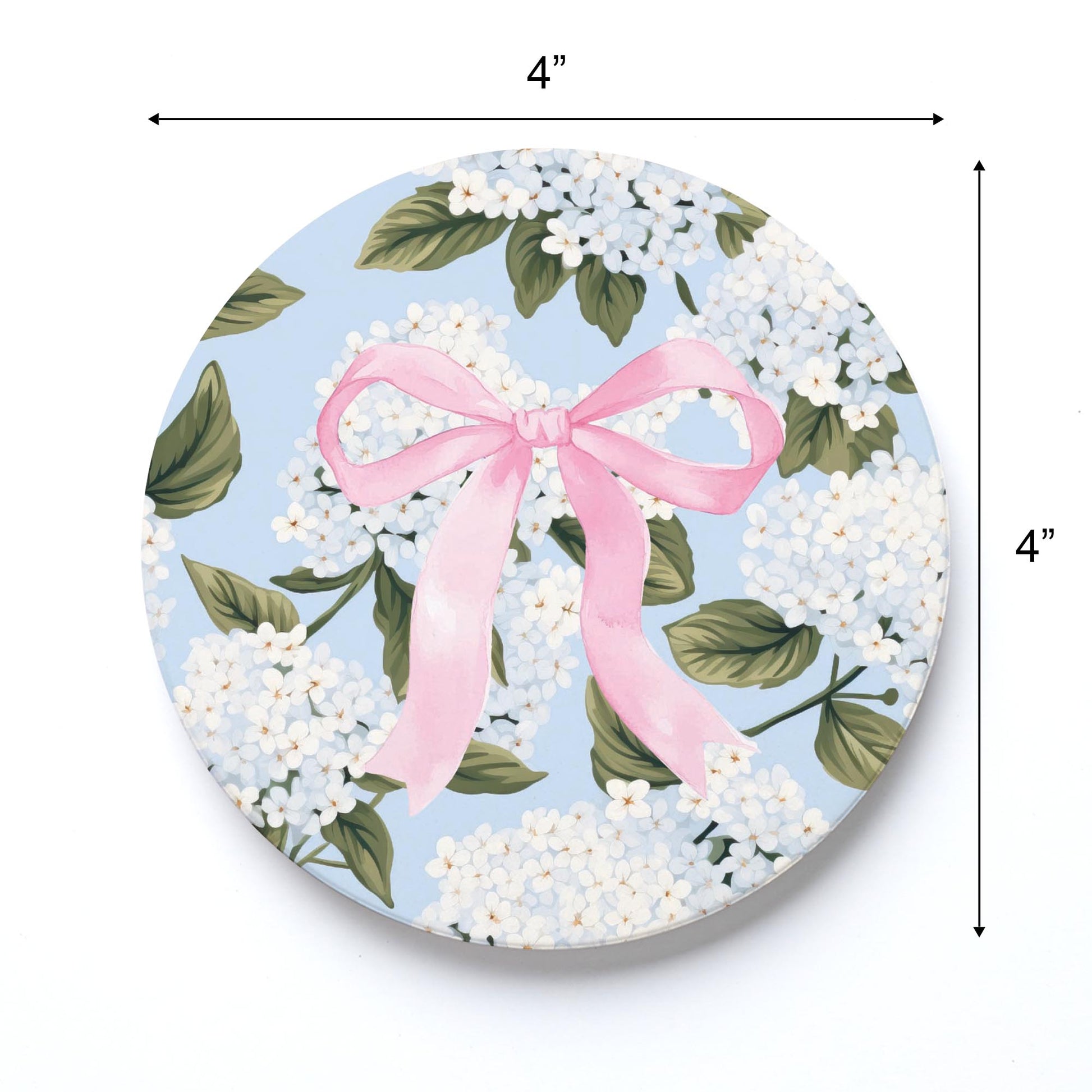 Ceramic Round Coaster-Hydrangea Cottage -3