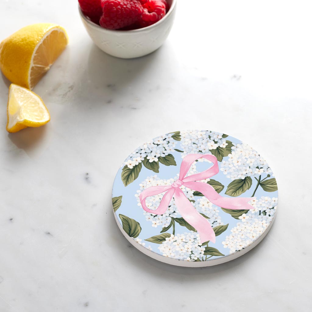 Ceramic Round Coaster-Hydrangea Cottage -4