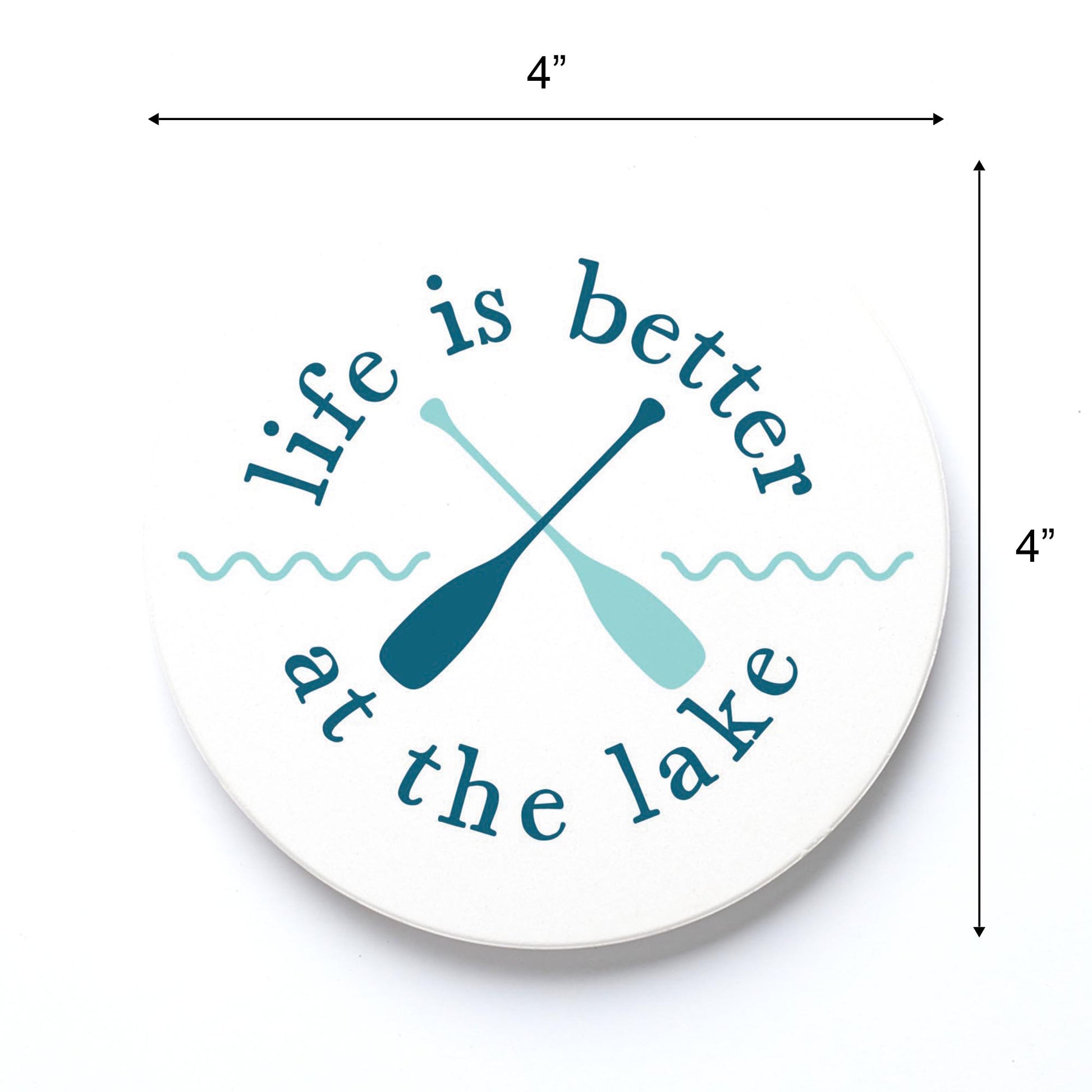 Ceramic Round Coaster-Life Is Better At The Lake -3