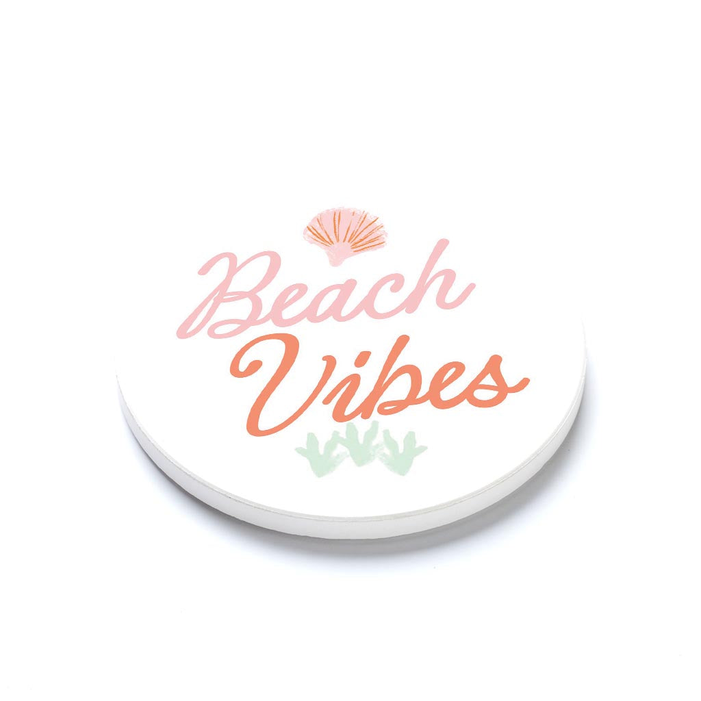 Ceramic Round Coaster-Beach Vibes -1