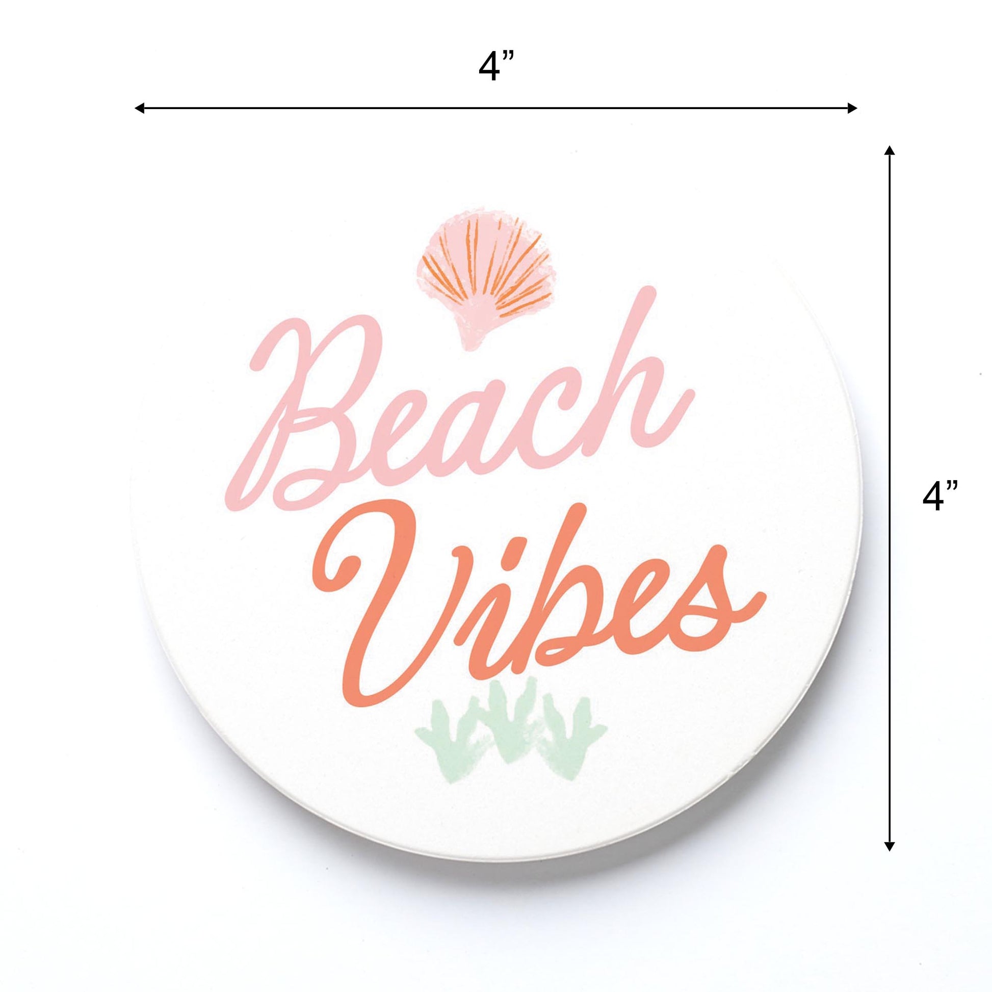 Ceramic Round Coaster-Beach Vibes -3