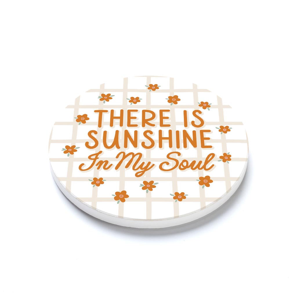 Ceramic Round Coaster-Spring There Is Sunshine