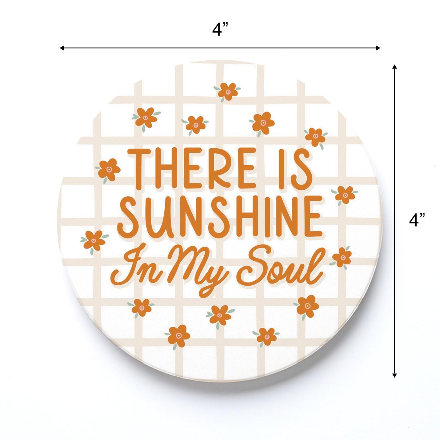 Ceramic Round Coaster-Spring There Is Sunshine