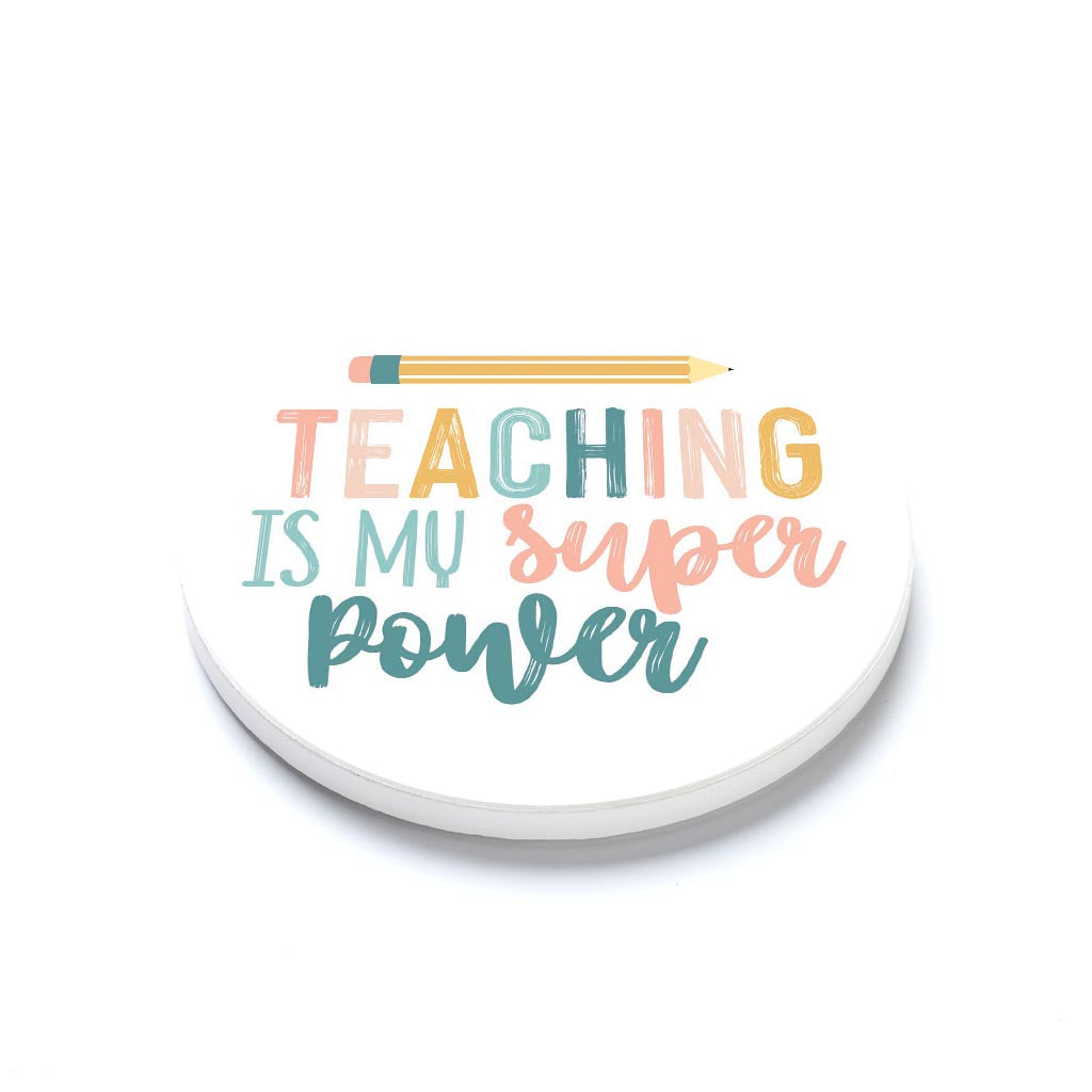 Ceramic Round Coaster-Teaching Is My Super Power -1
