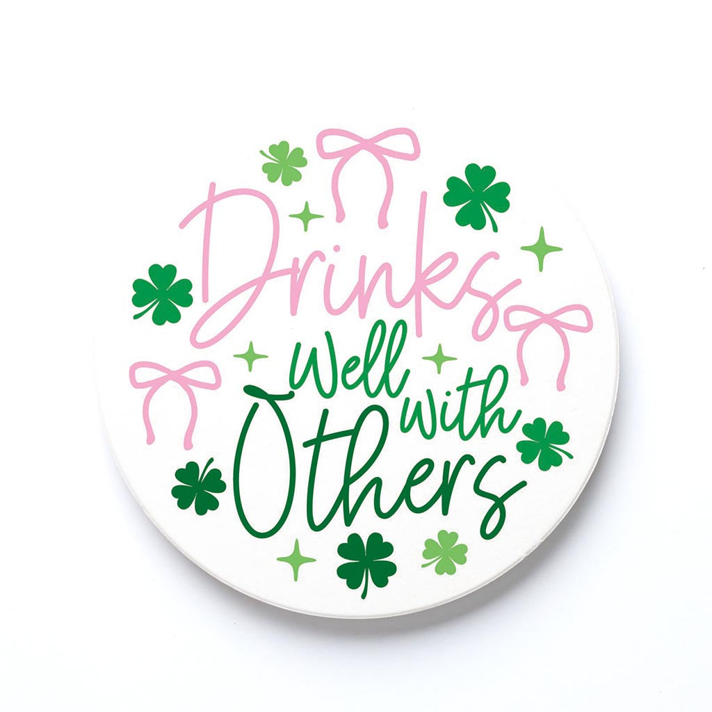 Ceramic Round Coaster-St. Patty's Day -0