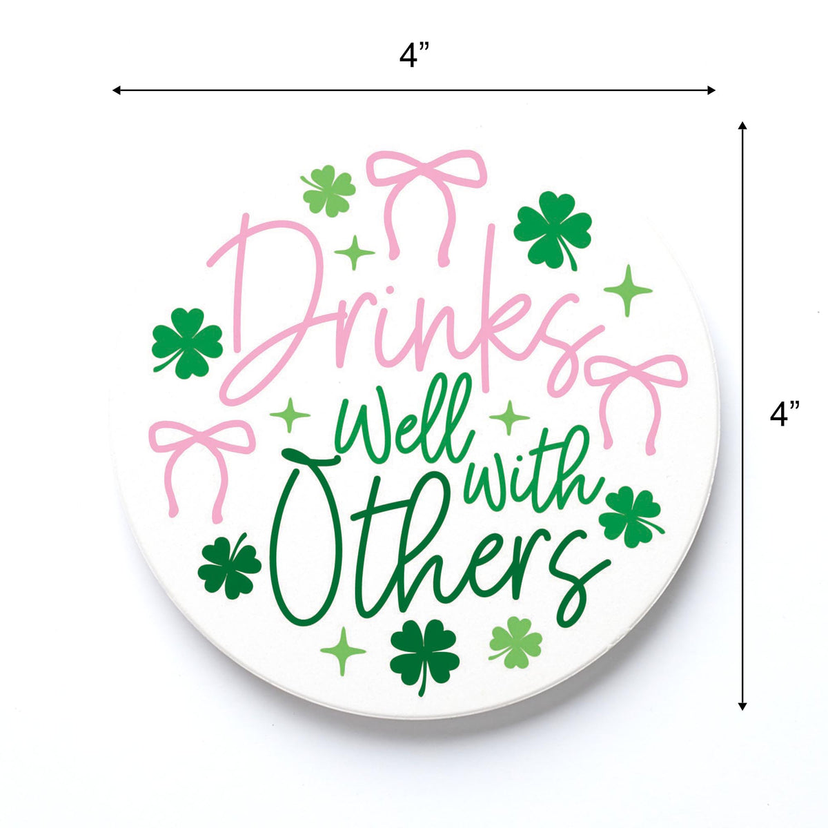 Ceramic Round Coaster-St. Patty's Day -3