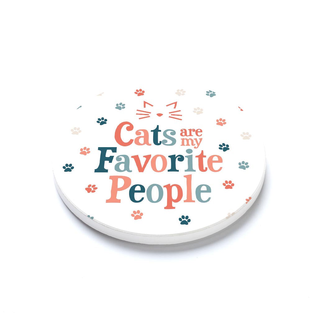 Ceramic Round Coaster-Cats Are My Favorite People -1