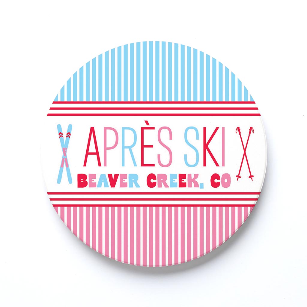 Ceramic Round Coaster-Love+Local Après Ski -0