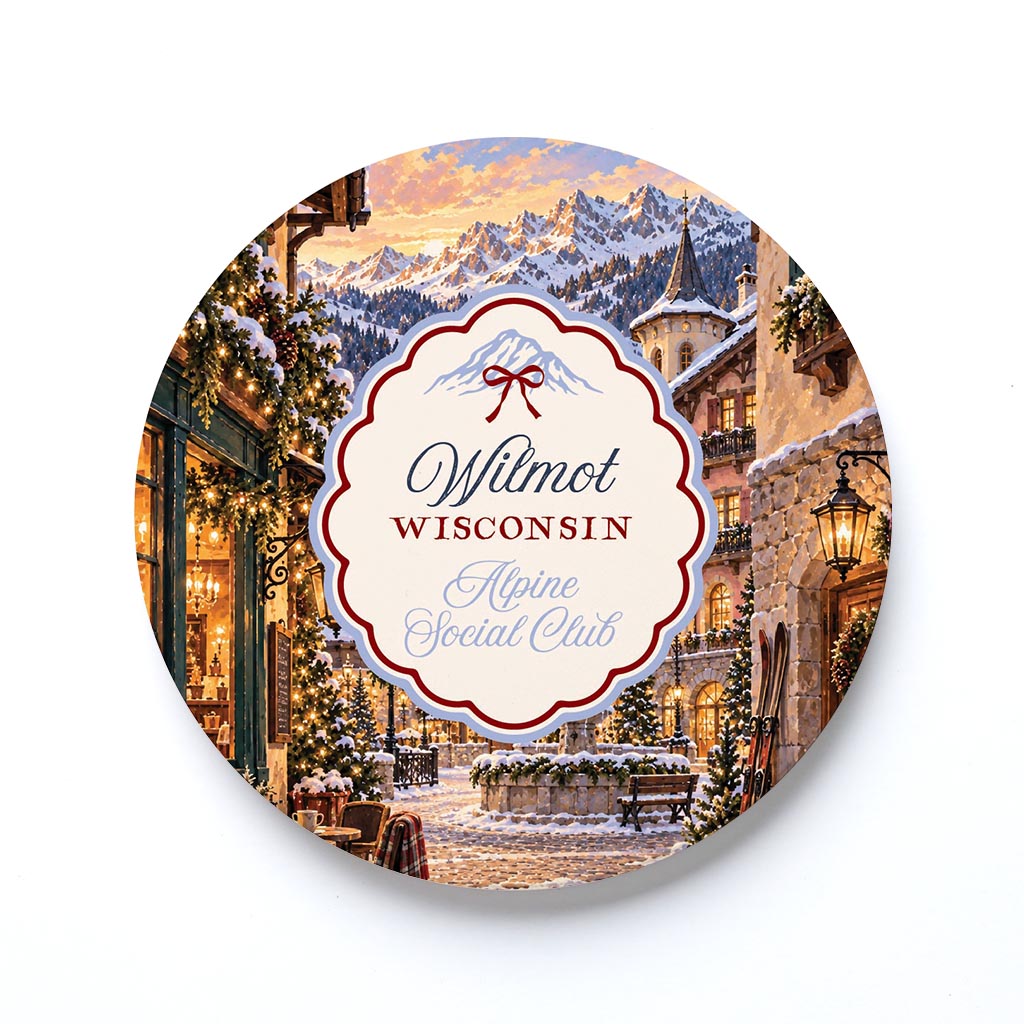 Ceramic Round Coaster-Chalet Girl | Custom -0